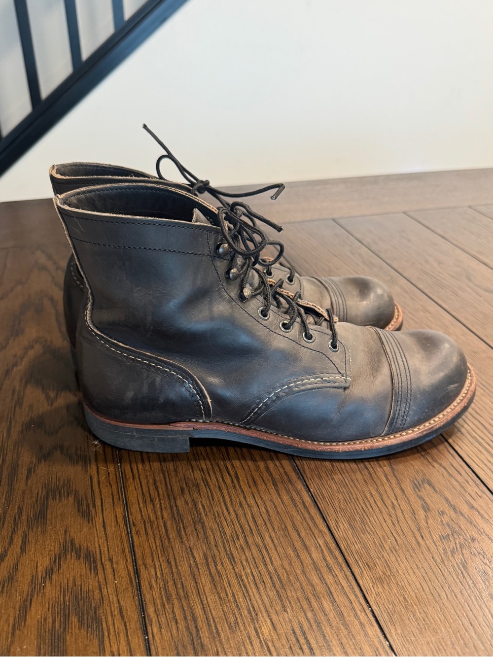 Red Wing Iron Rangers in Charcoal Rough and Tough 8086